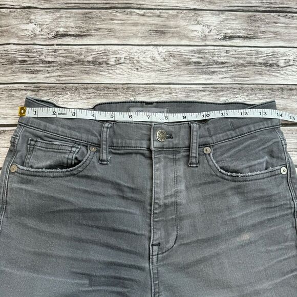 Madewell Women's High Riser Skinny Jeans Grey Gray 28 Zip Zipper Stretch Pockets - Picture 13 of 15